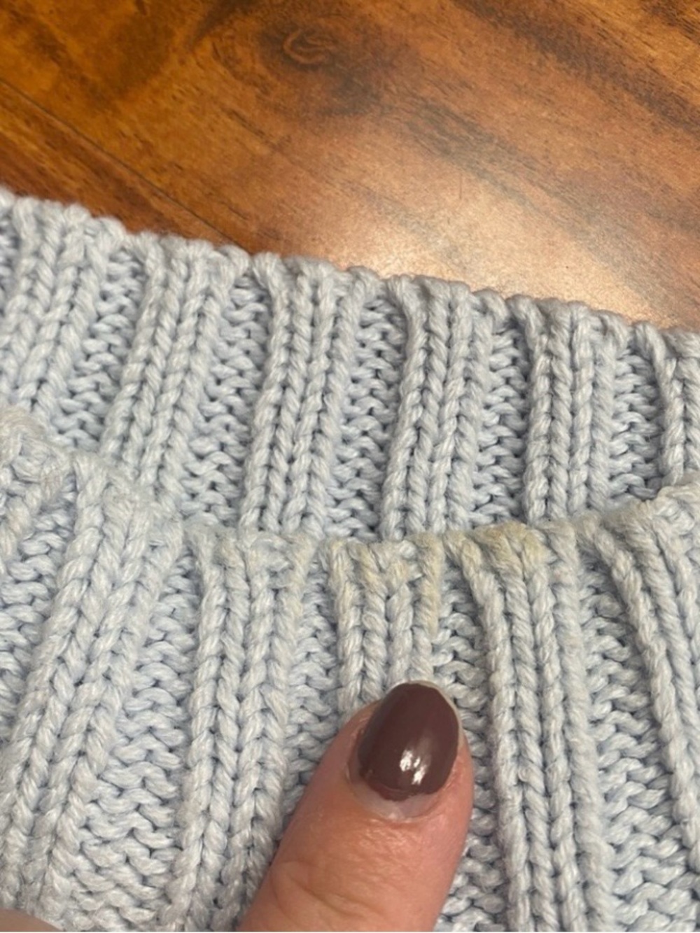 Love Change Italy Women's Baby Blue Chunky Knit Crop Sweater Size Large Casual - Picture 11 of 16